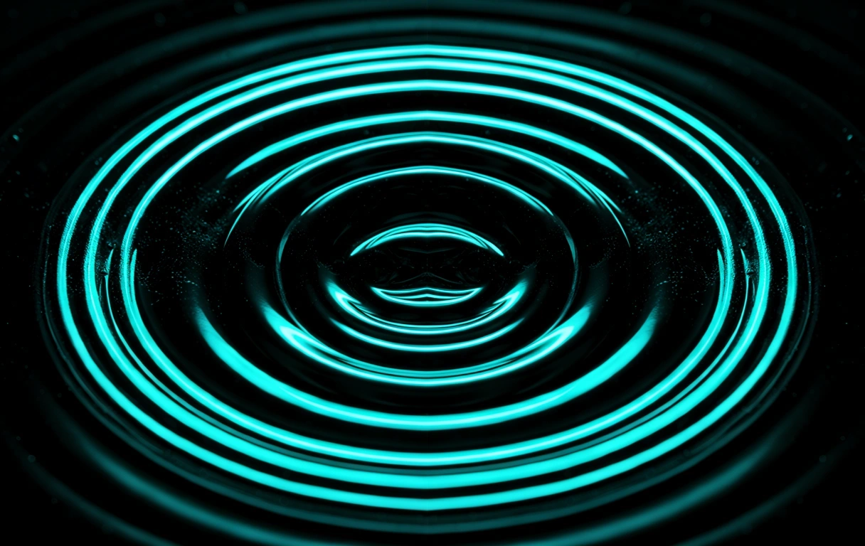 Patrón simétrico de vibración sonora en agua